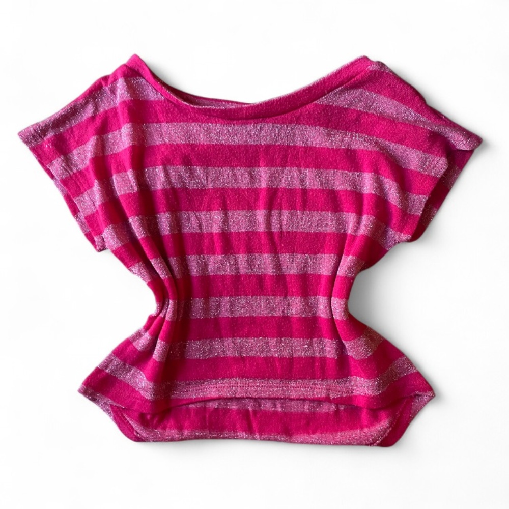 Y2K Pink Sparkly Crop Top